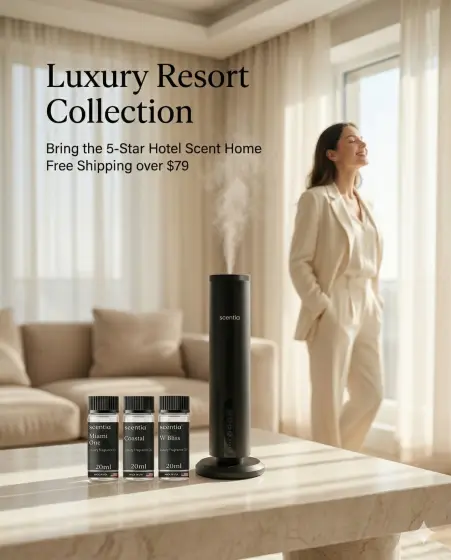 Luxury scent diffuser and oils with lifestyle shot