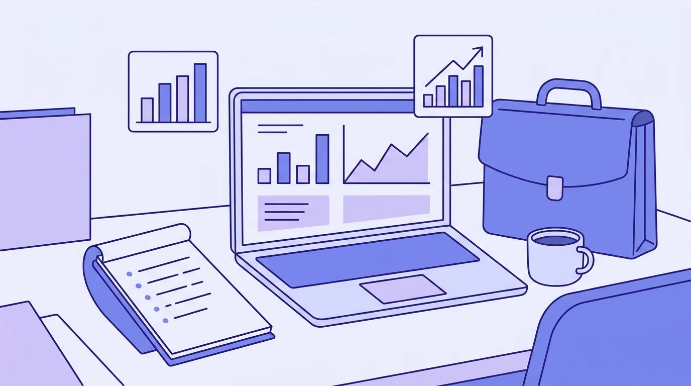 Professional services office desk with Google Ads lead metrics dashboard for law firm and accounting practice