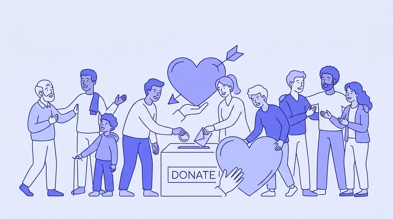 Community volunteers working together for a charitable cause